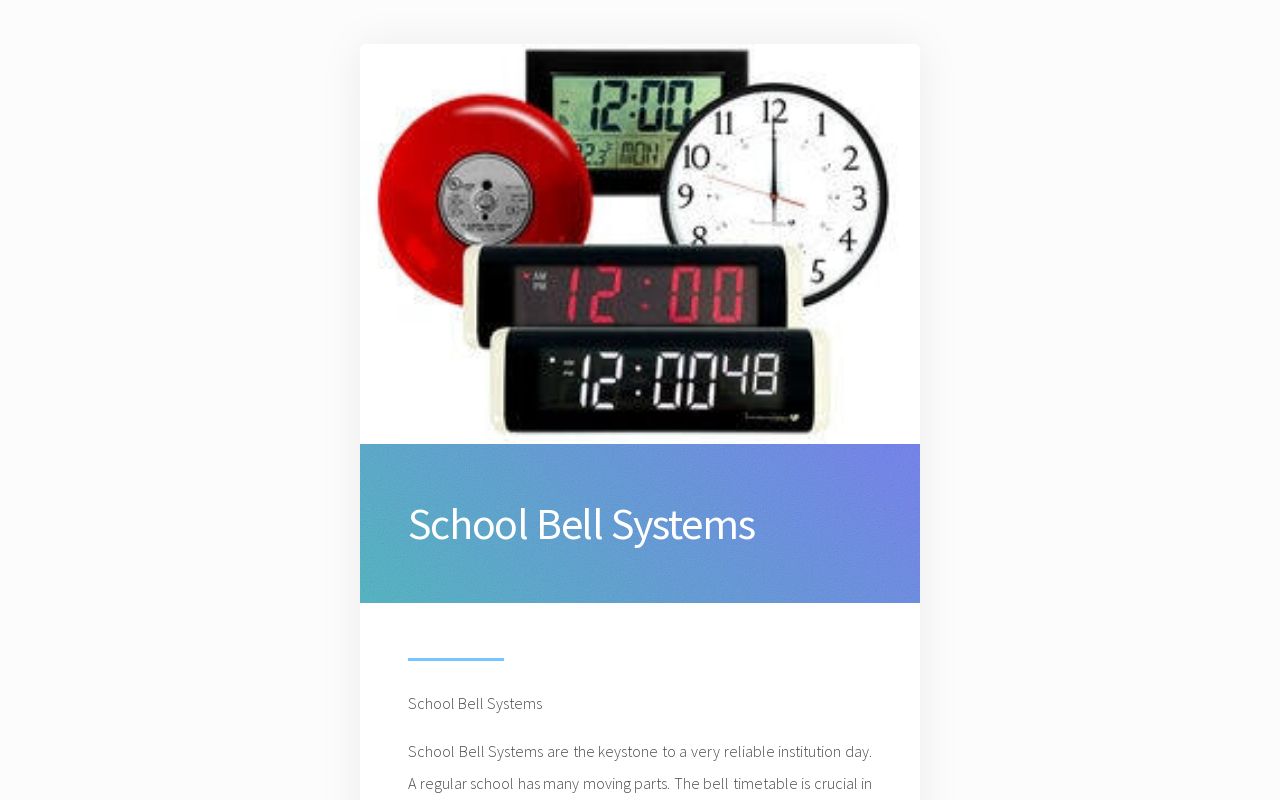 School Bell Systems